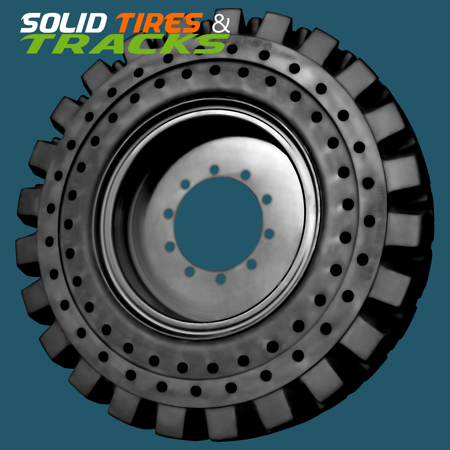 14.00-24 Solid Rubber Telehandler Tires with 10 Bolt Hole Rims